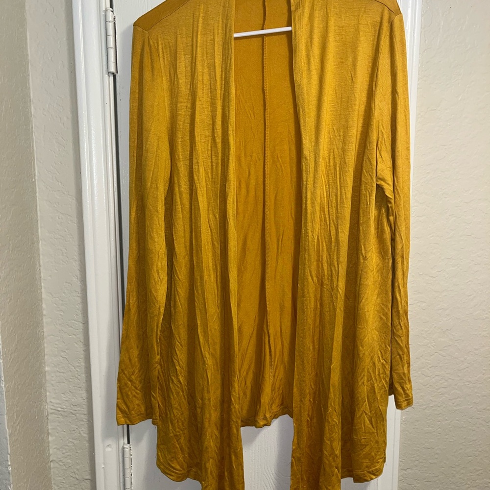 Mustard Yellow Open Front Cardigan